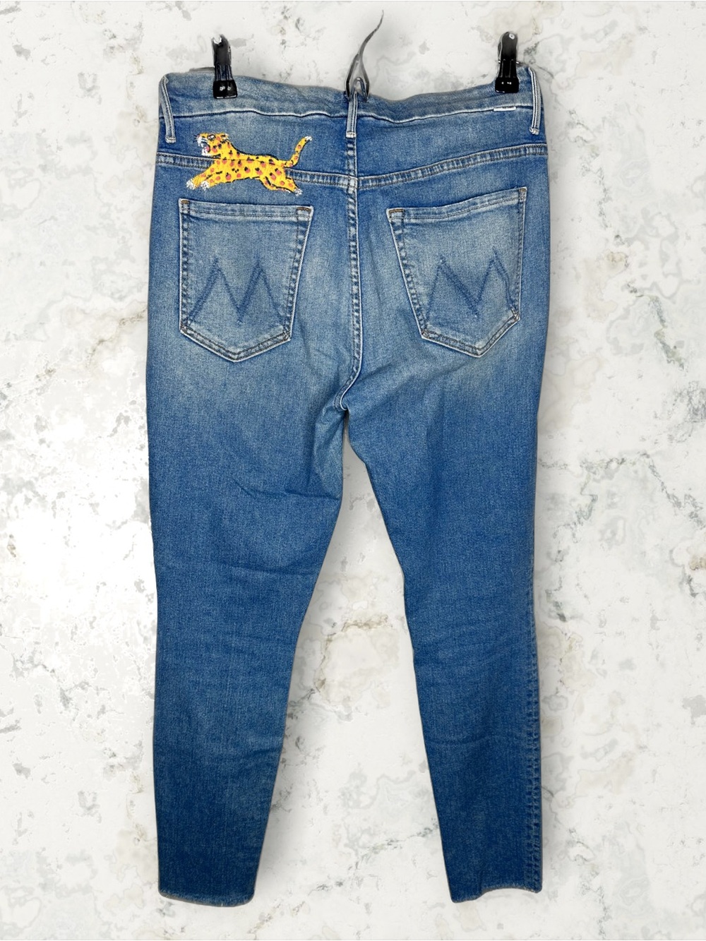 Mother High Waisted Ankle Fray Leopard Jean 30 - Picture 5 of 12